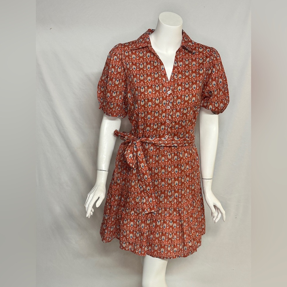 Lilla P Size S Tags On button up belted collared dress - Picture 3 of 17